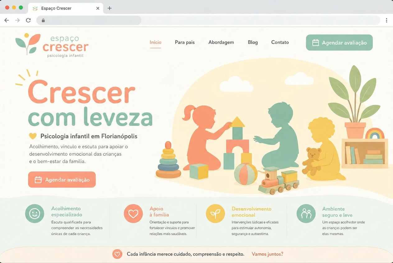 Site entregue para Espaço Crescer Psicologia Infantil — Psicologia Infantil